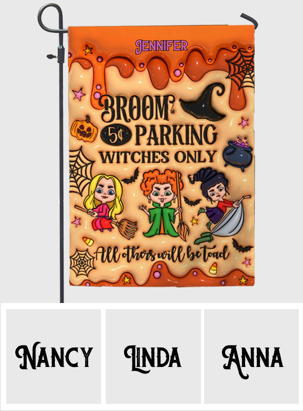 Personalized Witches Garden Flag Halloween Decoration Custom Name Garden Flag GradoCreations
