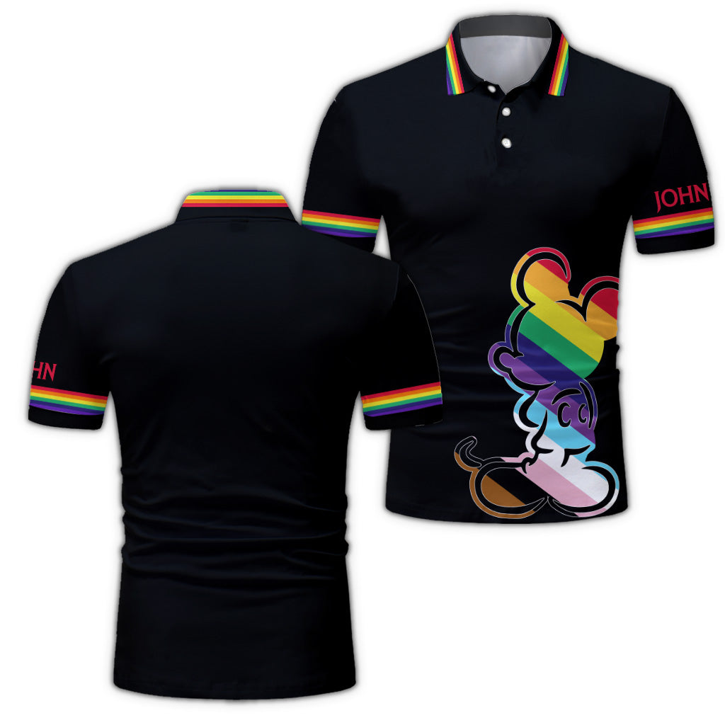 Personalized LGBT Pride Polo Shirt Custom Name Gift Polo Shirt GradoCreations