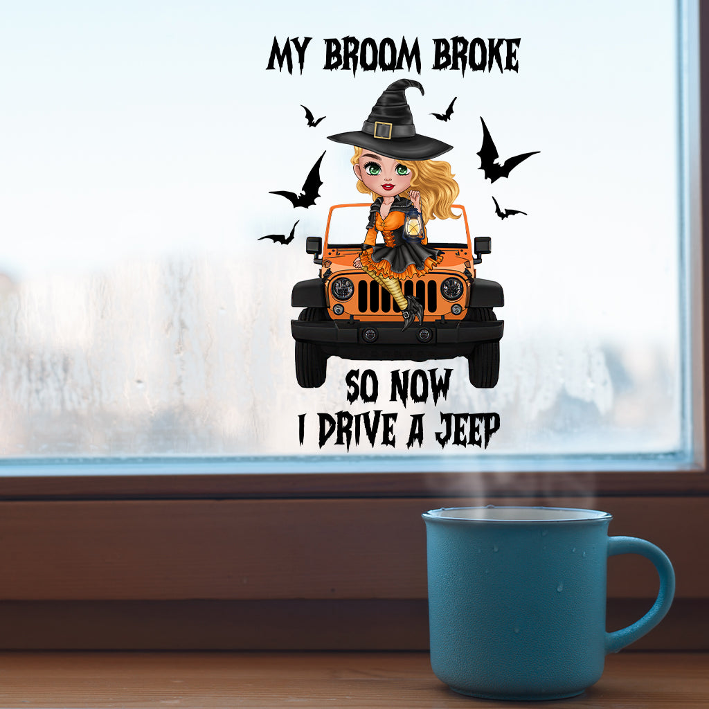 Personalized Witch Decal for Car, Jeep, Halloween Gift Decal Full GradoCreations