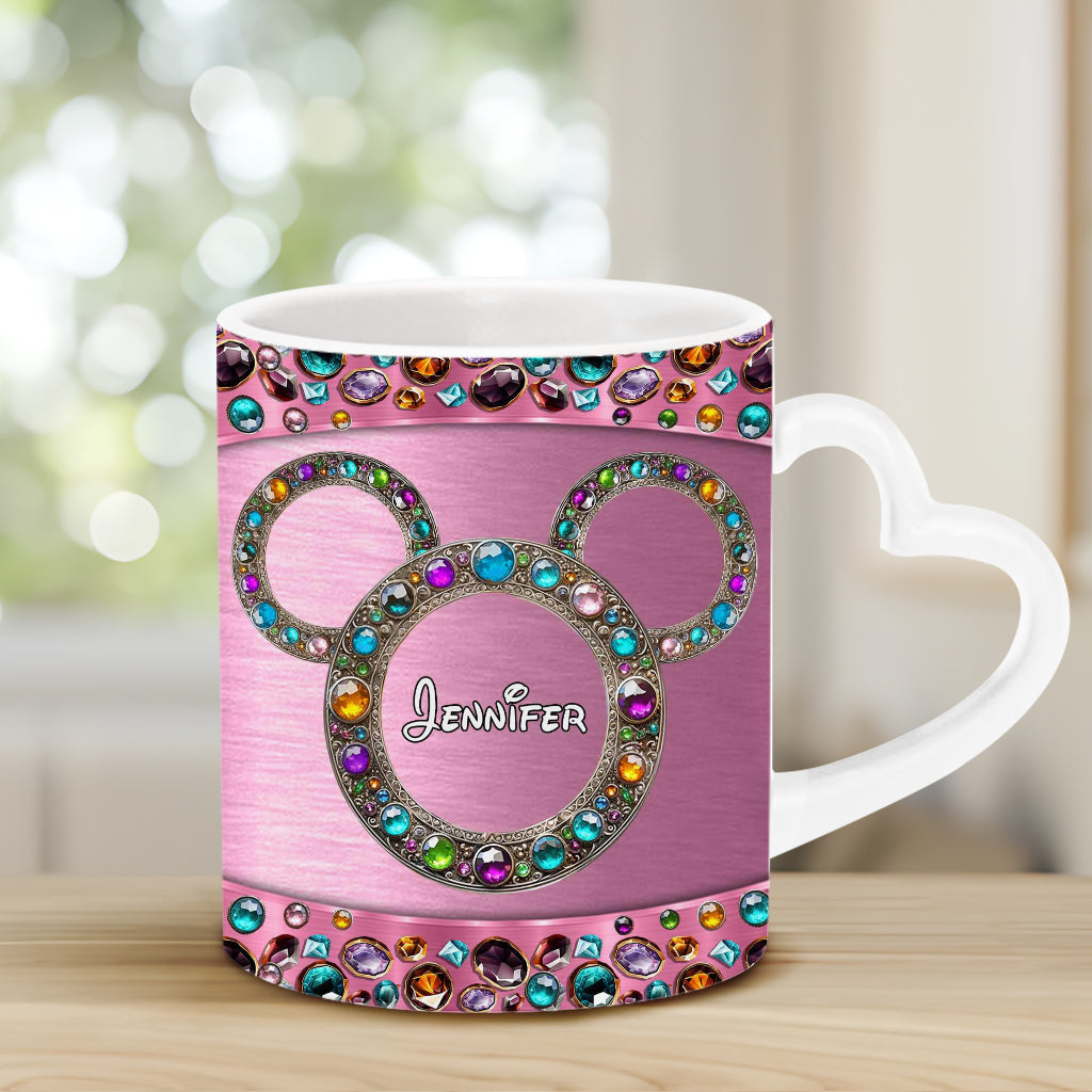 Personalized Heart Handle Mug Custom Name Gift for Mom Heart Handle Mug GradoCreations