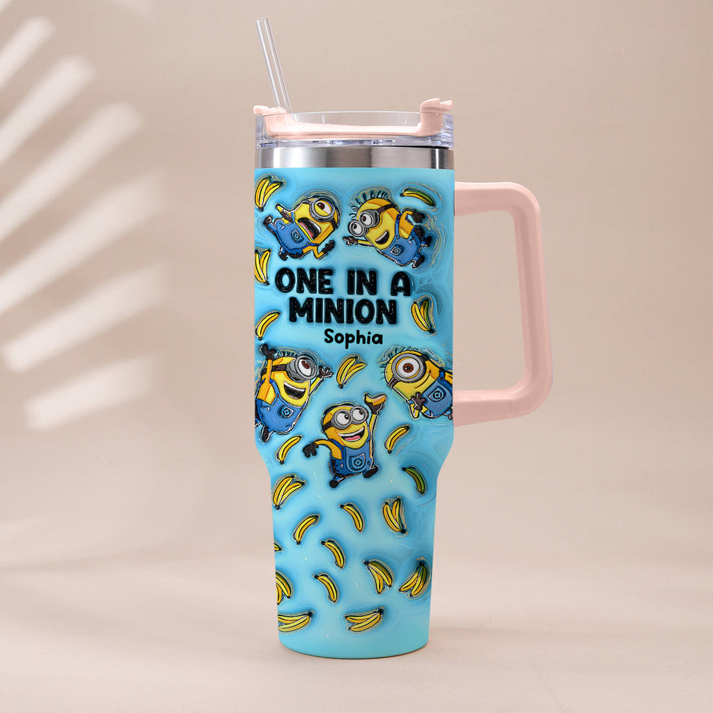 Personalized Minion Tumbler with Handle - Custom Name Gift Tumbler With Handle GradoCreations