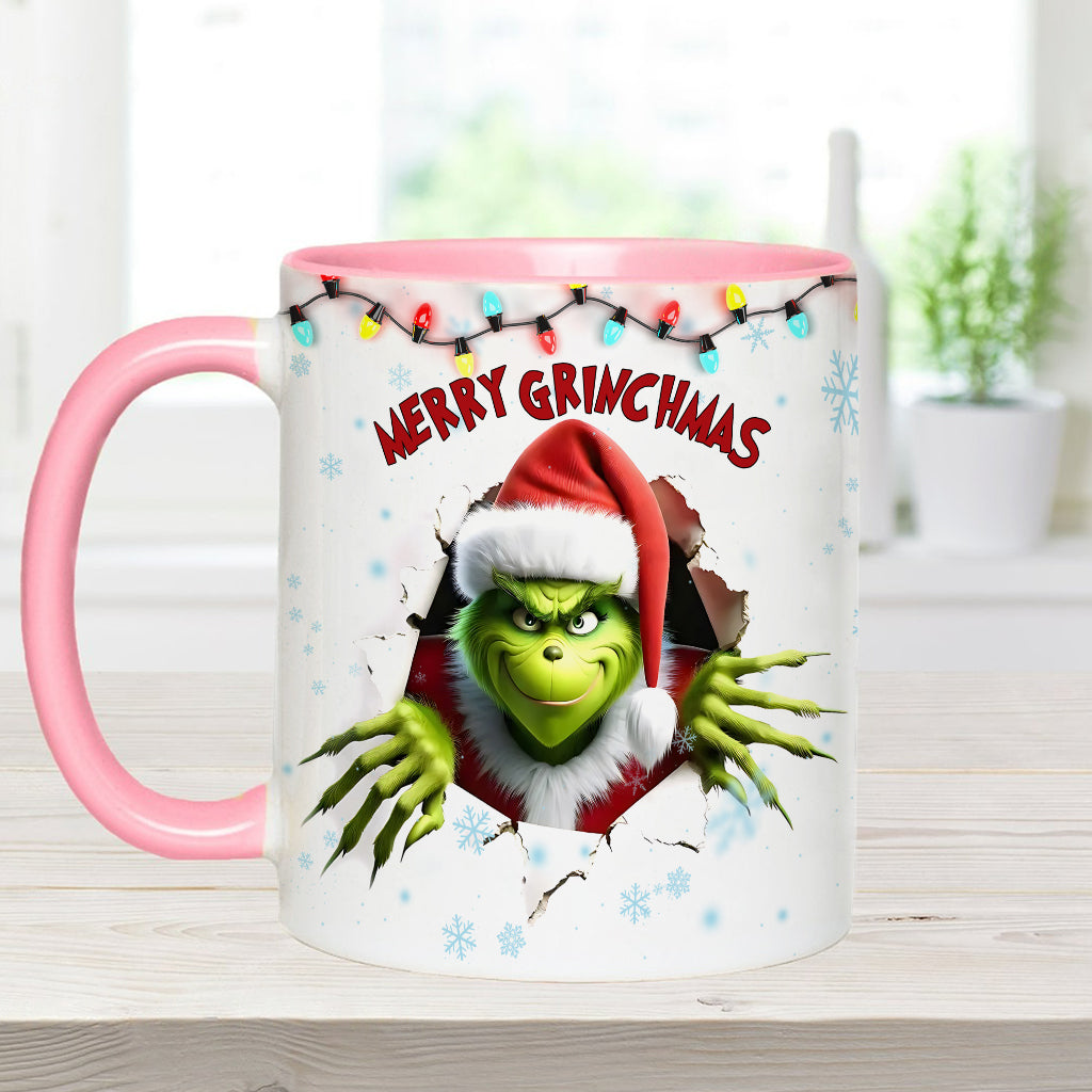 Personalized Merry Grinchmas Accent Mug Custom Name Gift Accent Mug GradoCreations
