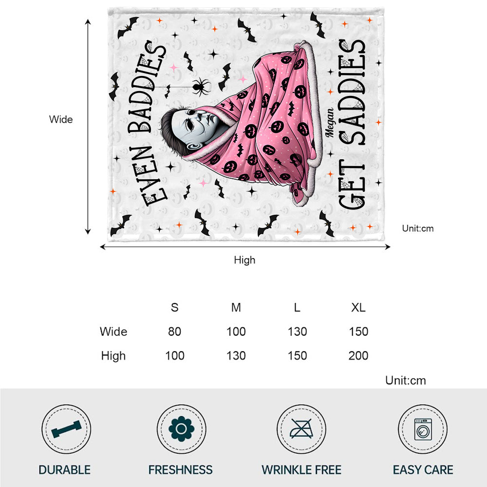 Personalized Halloween Blanket Even Baddies Get Saddies Gift Blanket GradoCreations