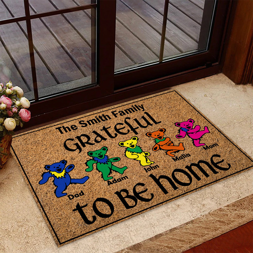 Personalized Family Doormat Grateful To Be Home Gift Doormat GradoCreations