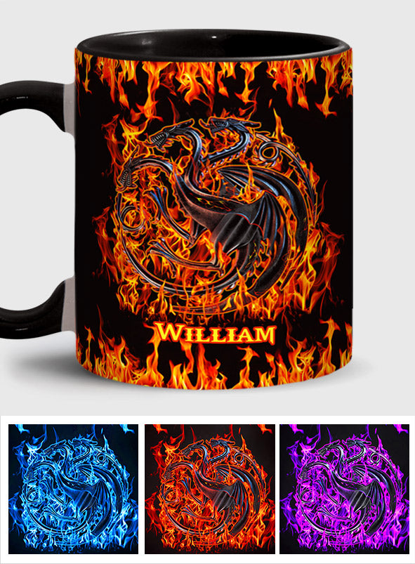 Personalized Fire & Blood Game Accent Mug Custom Name Gift Accent Mug GradoCreations