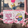Personalized Heart Handle Mug Minion Design Custom Name Gift for Valentine’s Day Heart Handle Mug GradoCreations