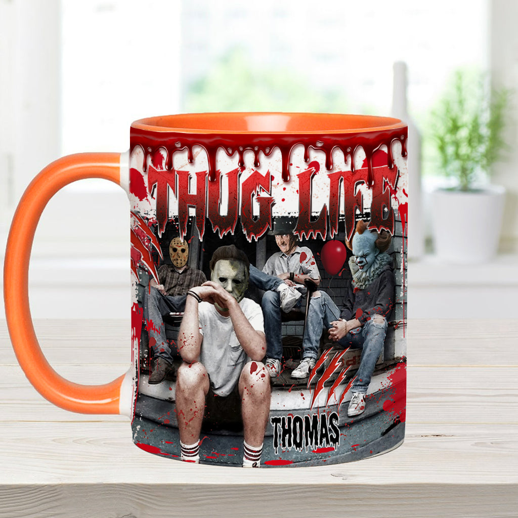 Personalized Thug Life Accent Mug Custom Name Gift for Halloween Accent Mug GradoCreations