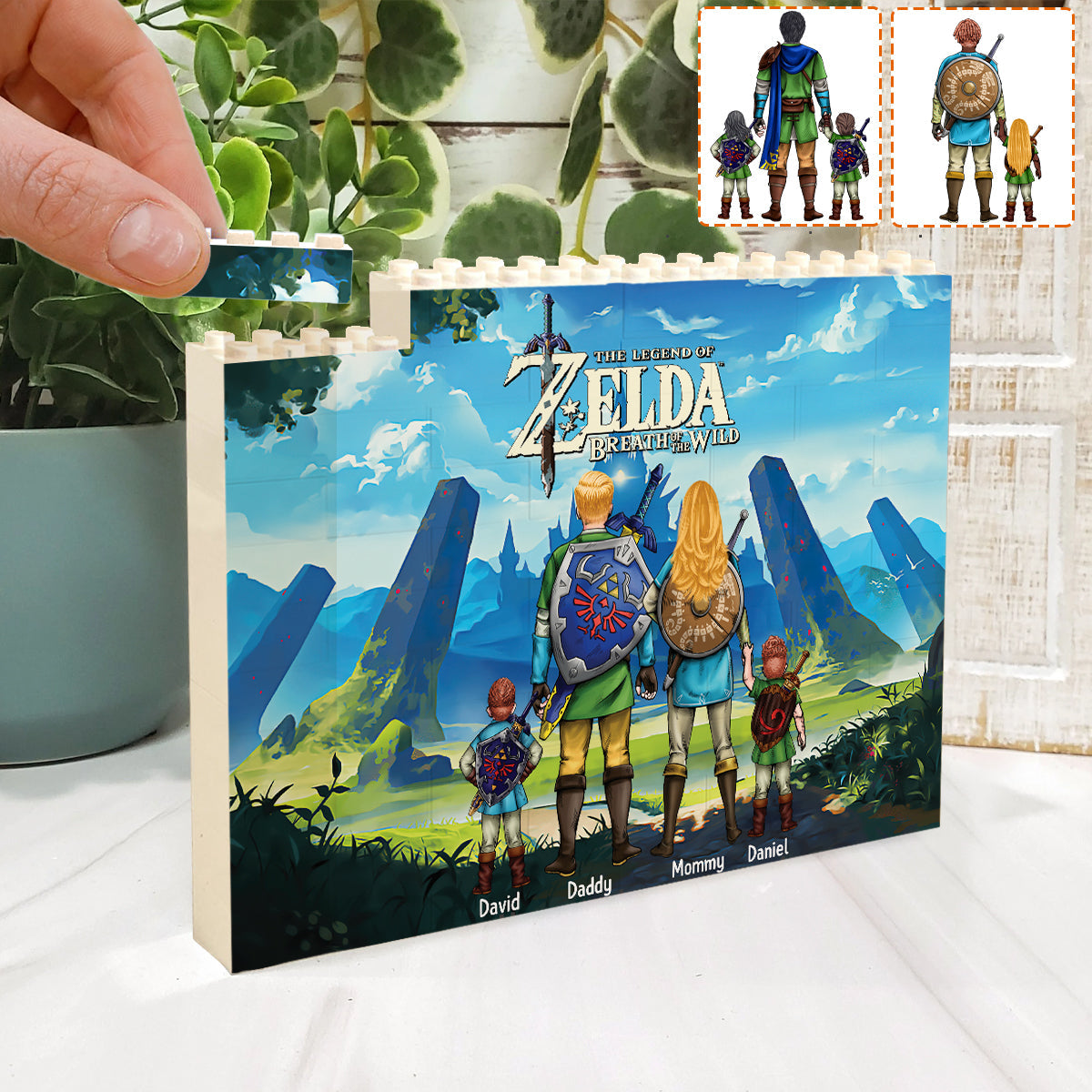 Personalized Hero's Legend Building Brick Block Gift for Dad One-sided Rectangle Building Brick Blocks GradoCreations