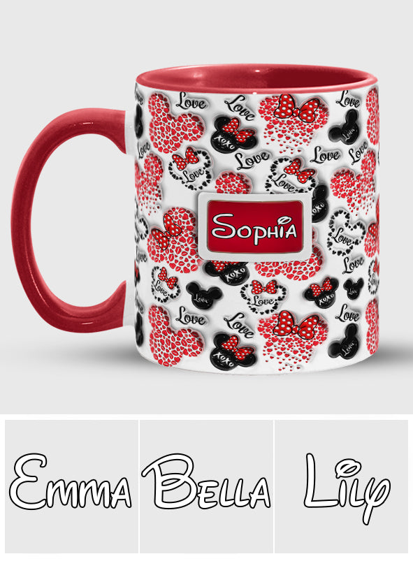 Personalized Mouse Accent Mug Custom Name Gift for Her Accent Mug GradoCreations