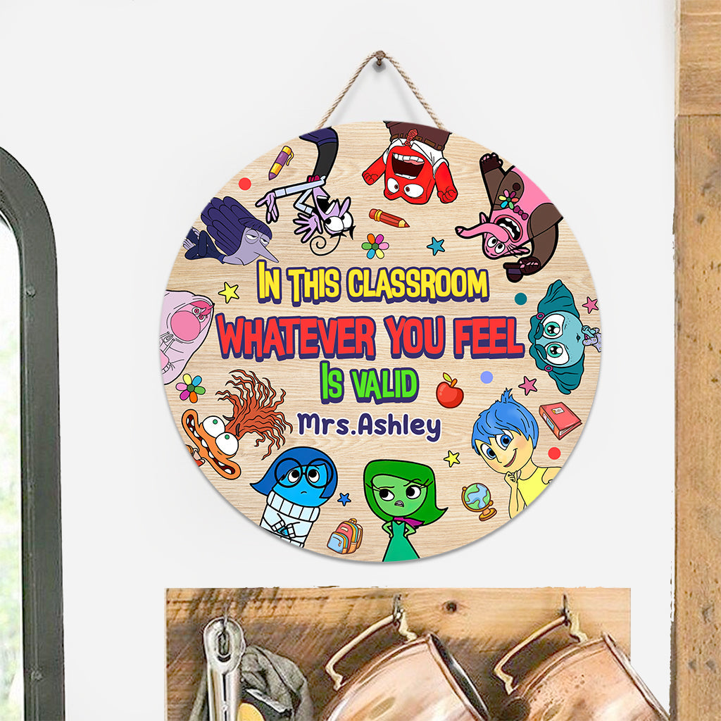 Personalized Round Wood Sign Classroom Decor Gift for Teacher Round Wood Sign GradoCreations
