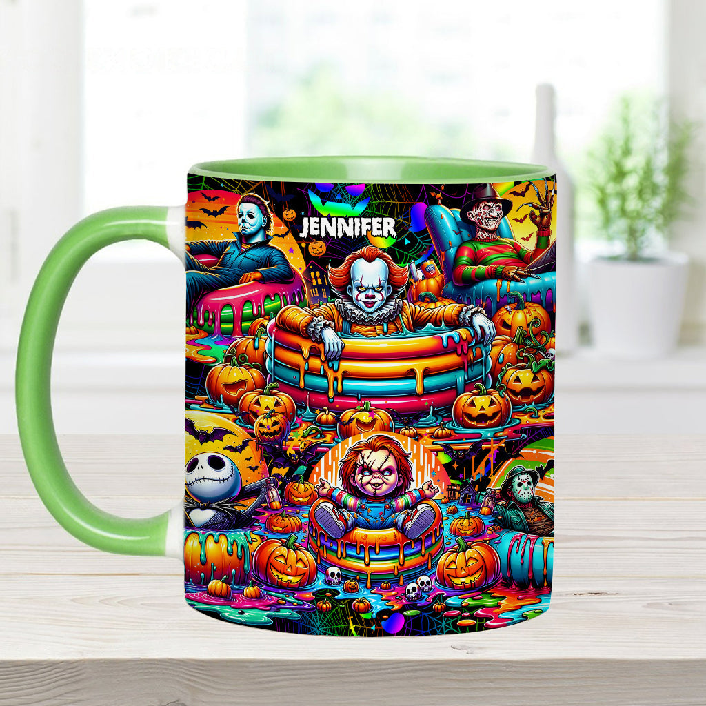 Personalized Halloween Accent Mug Custom Name Unique Gift Accent Mug GradoCreations