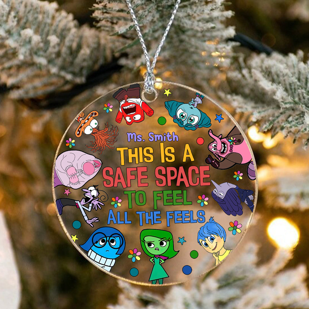 Personalized Transparent Christmas Ornament Safe Space Gift One-sided Circle Transparent Ornament GradoCreations