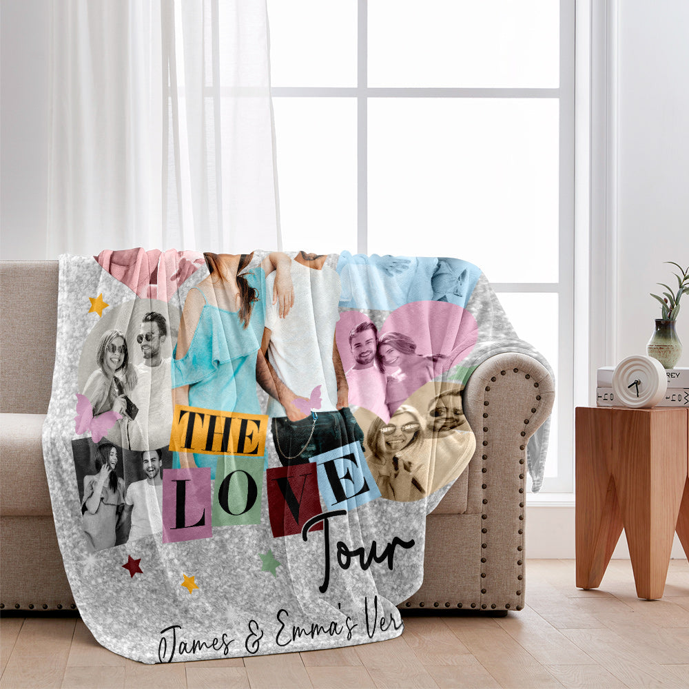 Personalized Photo Couple Blanket Unique Gift for Anniversary Blanket GradoCreations