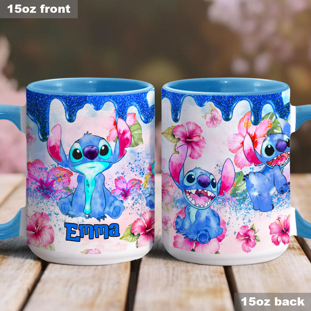 Personalized Ohana Accent Mug Colorful Floral Design Gift Accent Mug GradoCreations