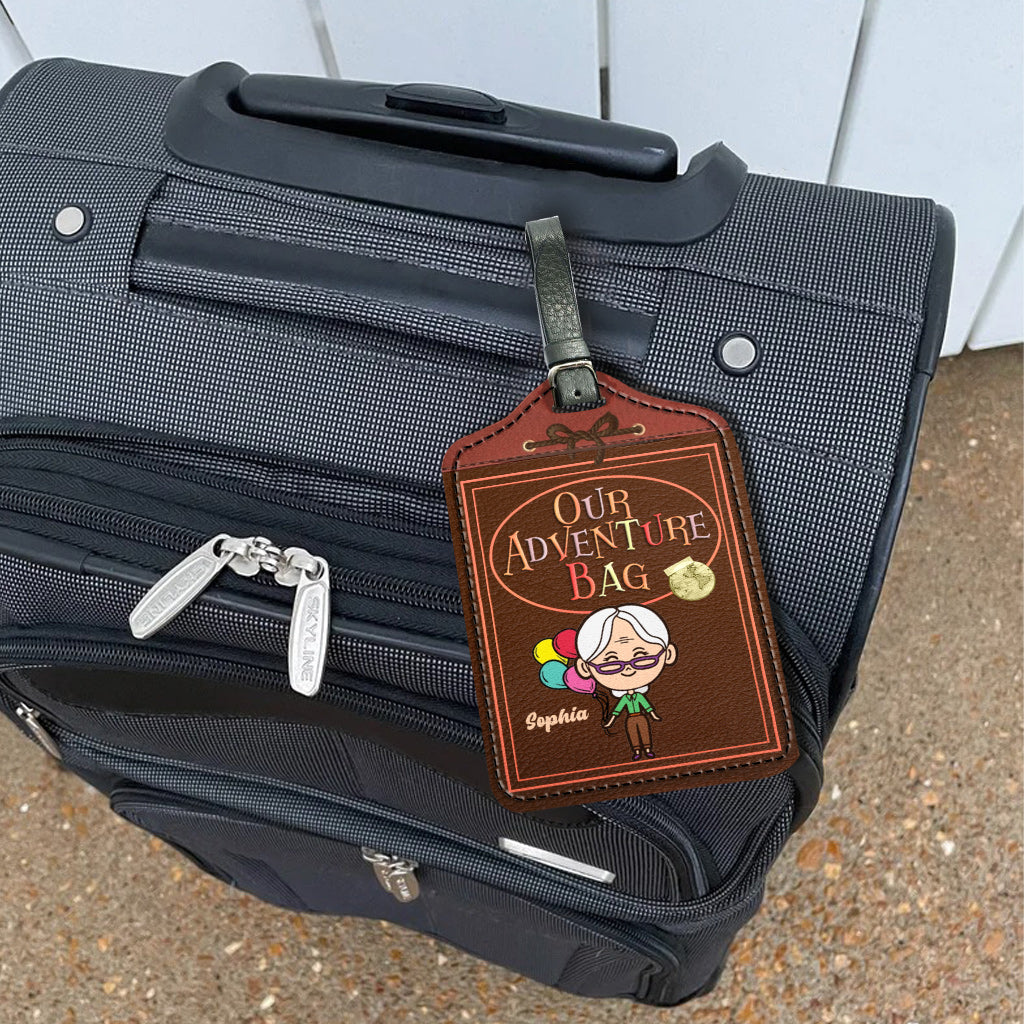 Personalized Leather Luggage Tag Custom Name Adventure Gift Leather Luggage Tag GradoCreations