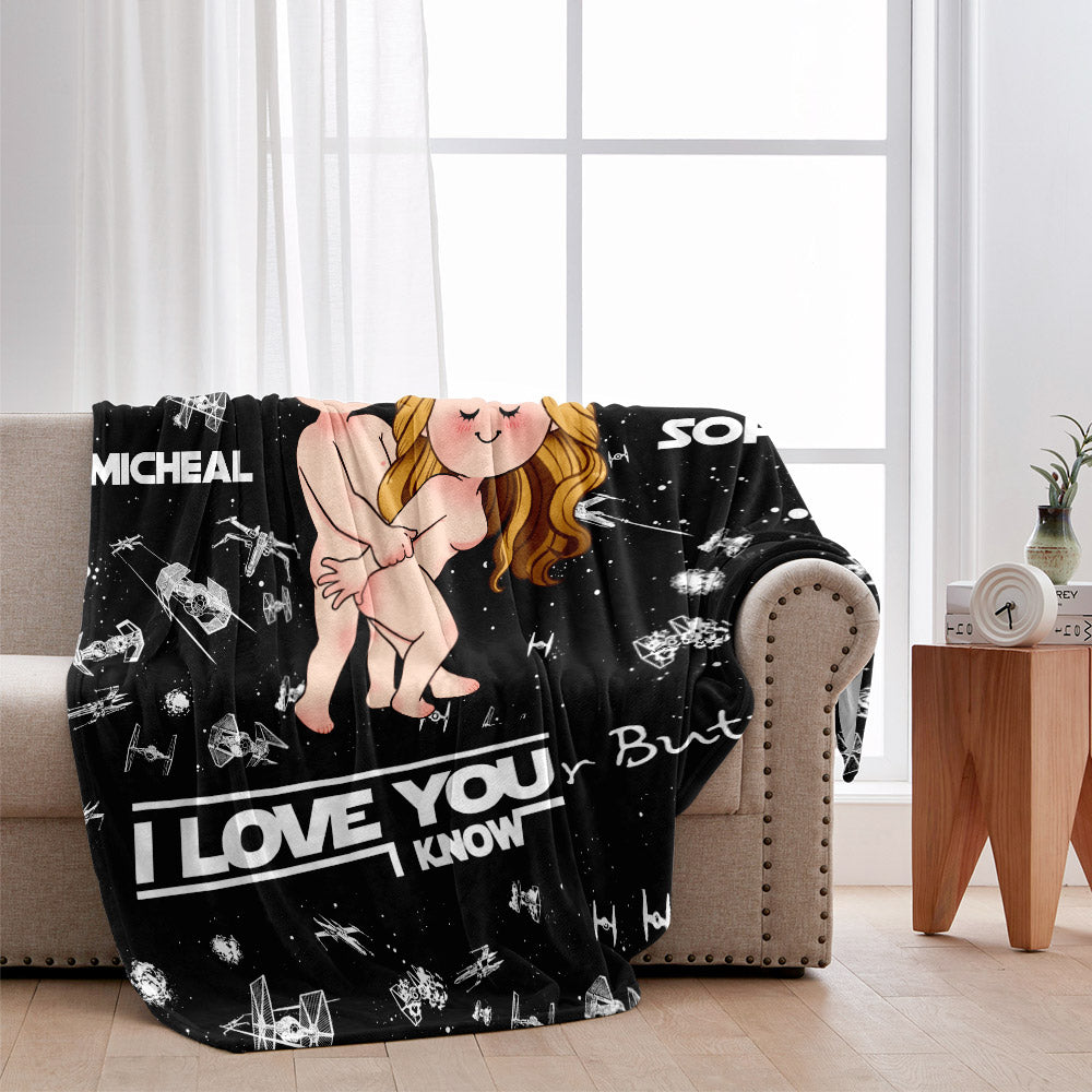 Personalized I Love Your Butt Blanket Custom Name Gift for Couples Blanket GradoCreations