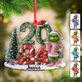 Personalized Grinch Christmas Ornament Custom Shaped Gift 2024 One-sided Custom Shaped Ornament GradoCreations