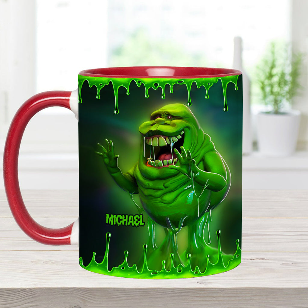 Personalized Green Ghost Accent Mug for Halloween & Birthdays Accent Mug GradoCreations