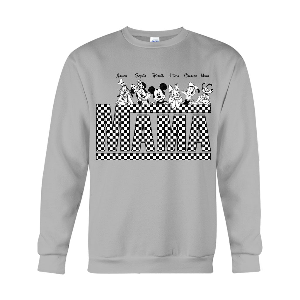 Personalized Vintage Checkered Mouse T-Shirt & Hoodie for Mom and Dad T-shirt & Hoodie GradoCreations