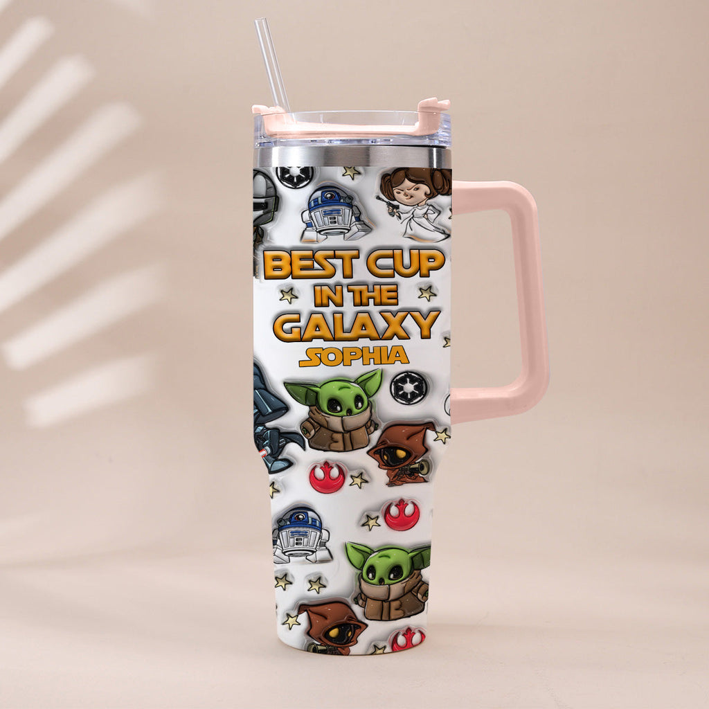 Personalized Galaxy Tumbler with Handle Gift for Kids - Custom Name Tumbler With Handle GradoCreations