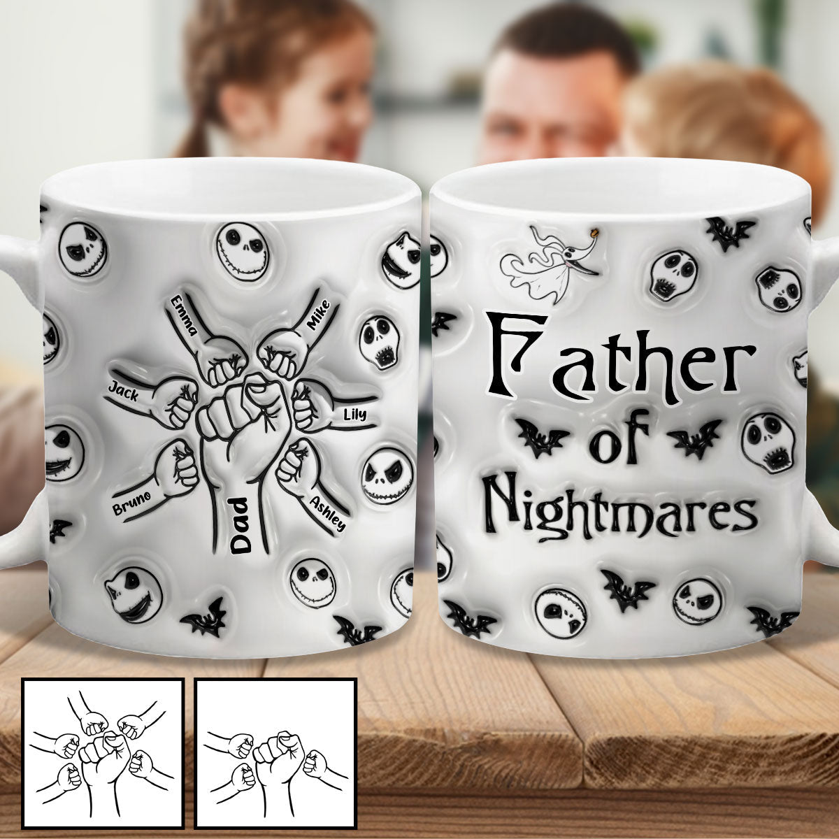 Personalized Nightmare Mug Custom Name Gift for Dad Halloween Mug GradoCreations