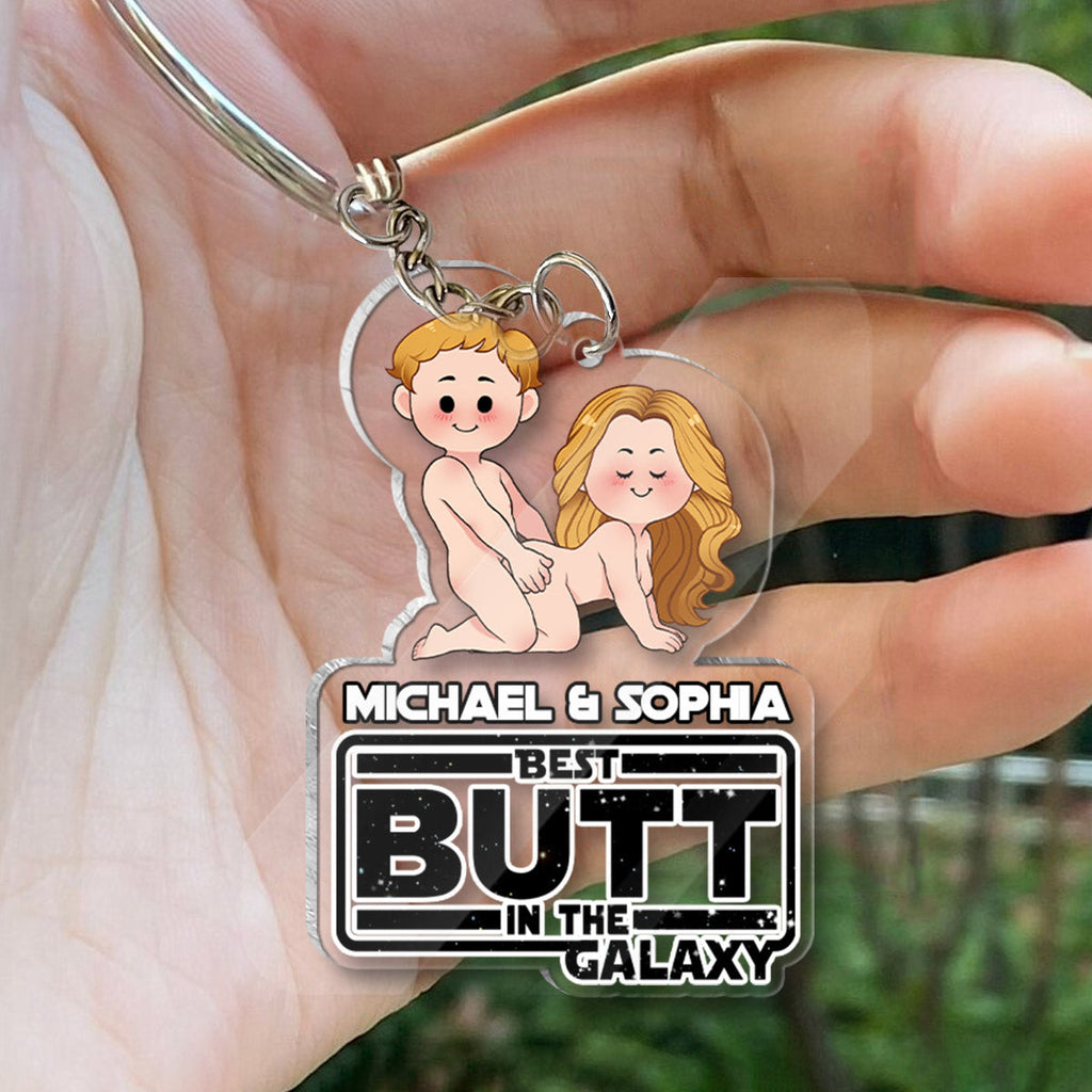 Personalized Transparent Acrylic Keychain Custom Name Gift for Couples One-sided Keychain GradoCreations