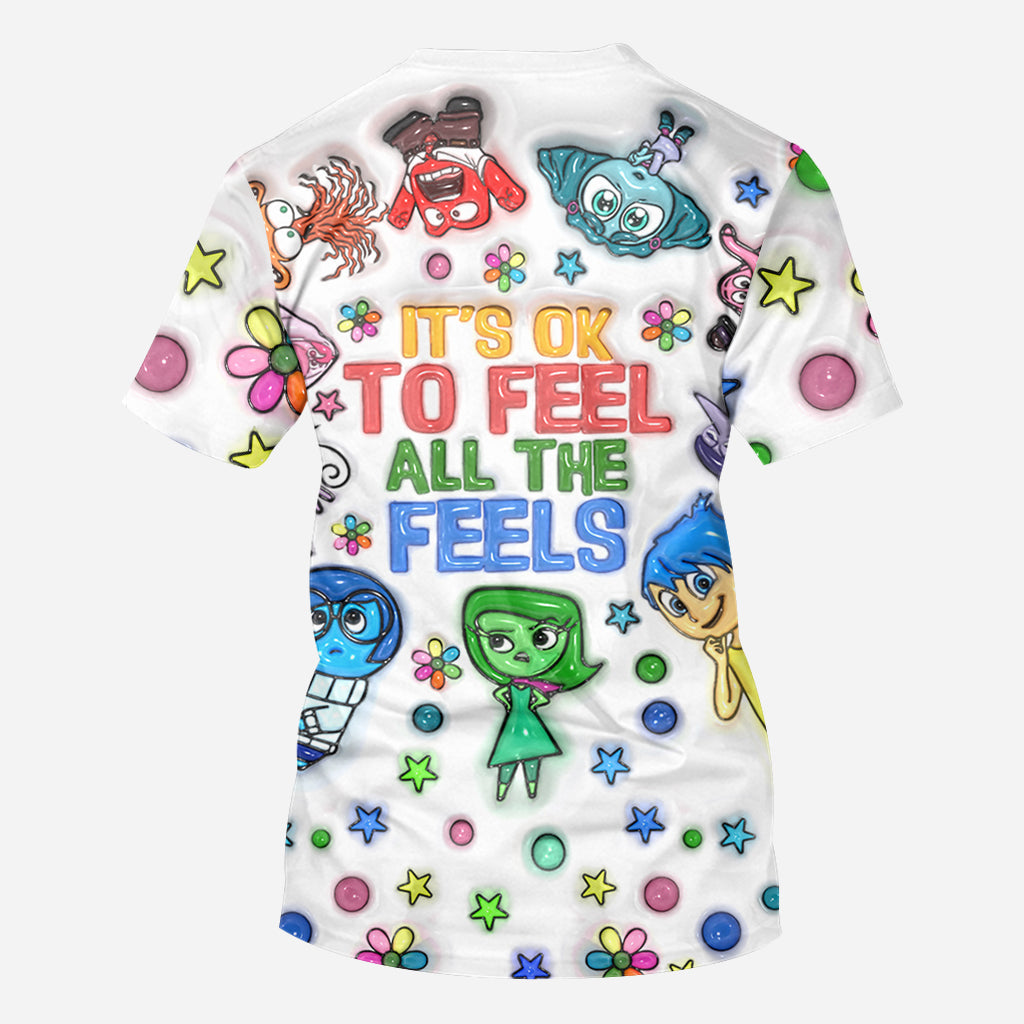 Personalized All Over Shirt with Fun 'All The Feels' Design for Kids All Over Shirt GradoCreations