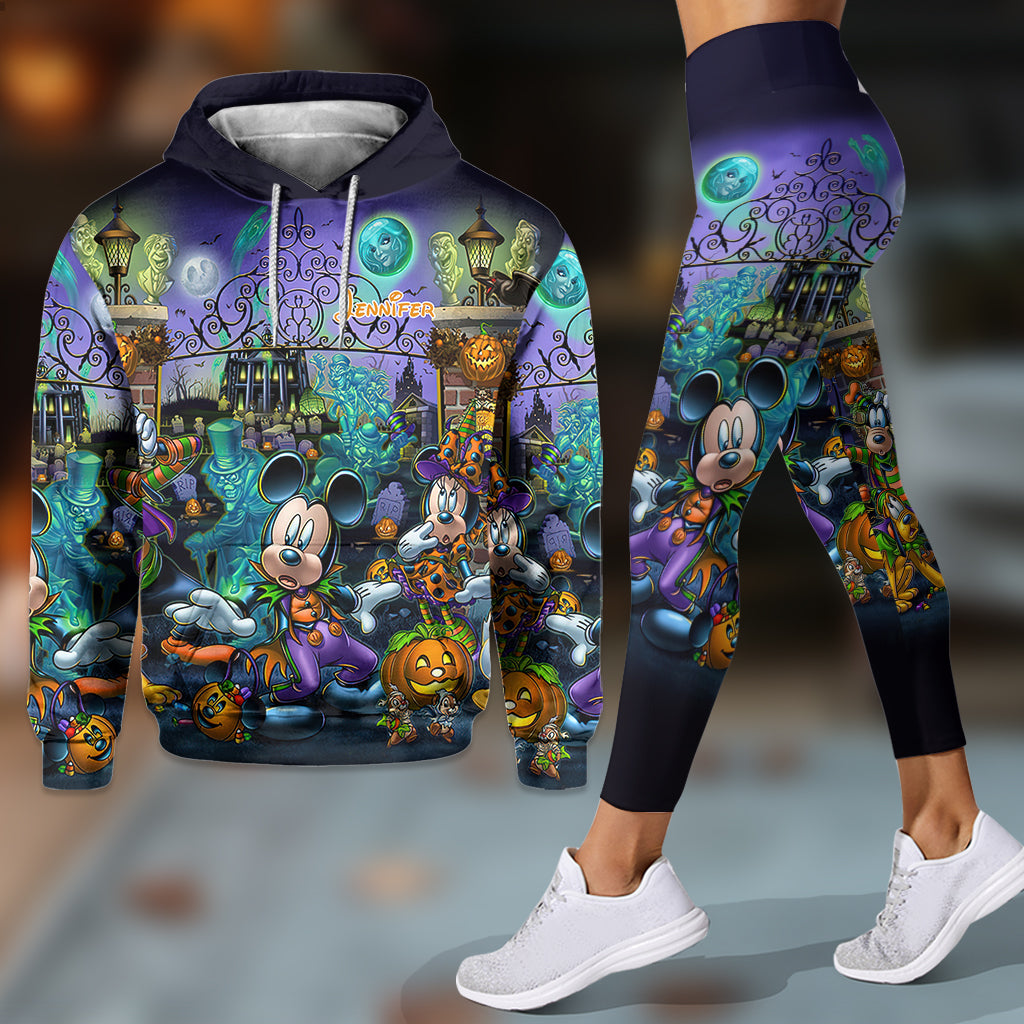 Personalized Halloween Mouse Hoodie and Leggings Set for Kids Hoodie & Leggings GradoCreations