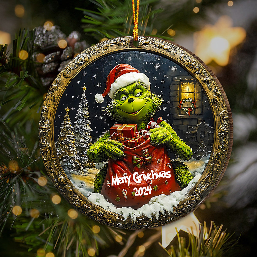 Personalized Grinch Christmas Ornament Custom Name Gift Ornament GradoCreations