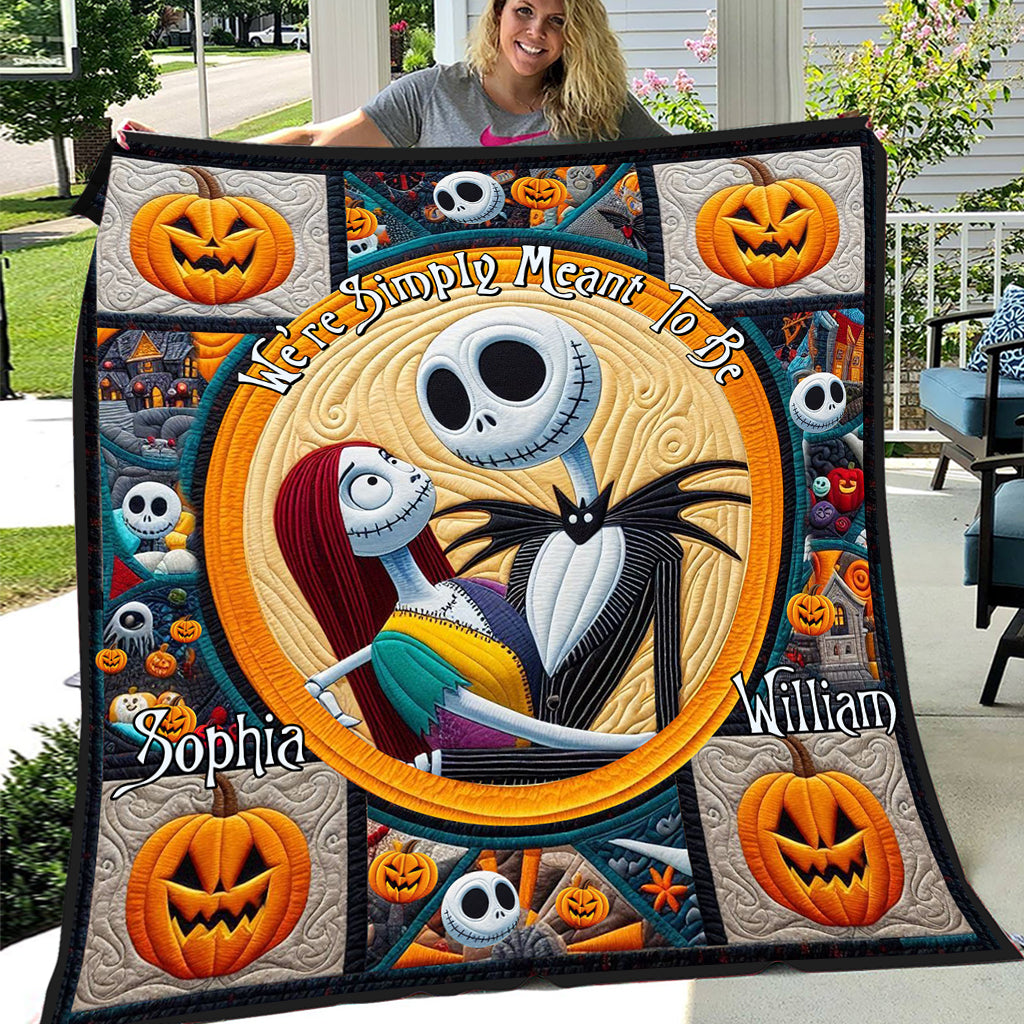 Personalized Nightmare Before Christmas Quilt for Couples - Custom Name Gift Quilt GradoCreations