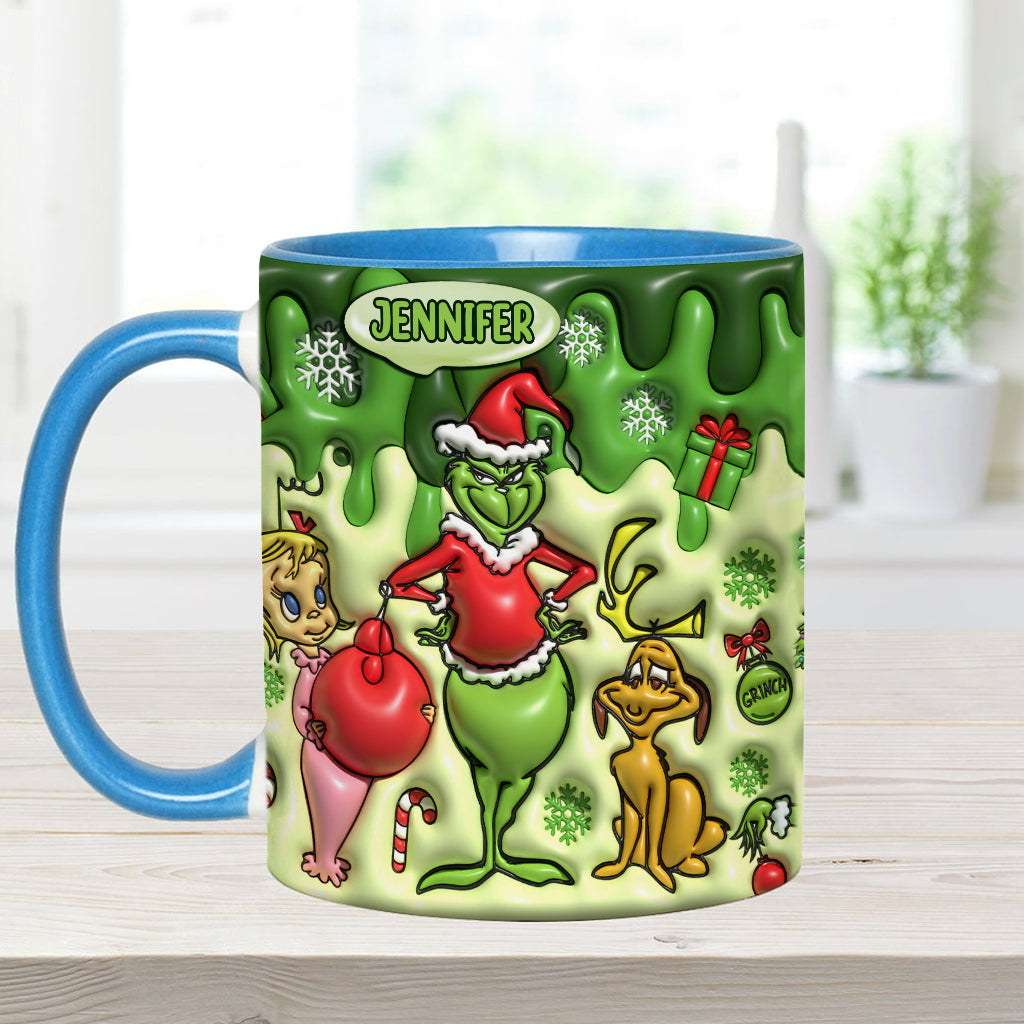 Personalized Grinch Accent Mug & Coaster Custom Name Gift Accent Mug GradoCreations