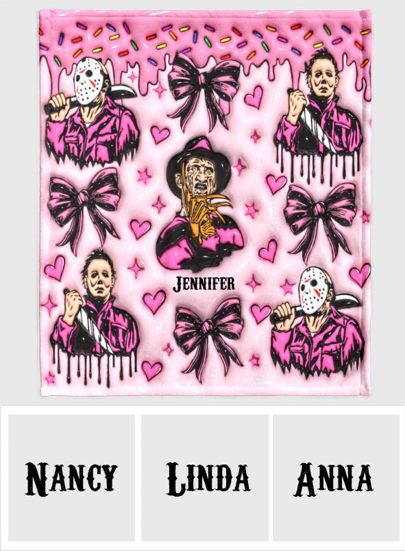 Personalized Horror Movie Fan Blanket Custom Gift for Birthday Halloween Blanket GradoCreations