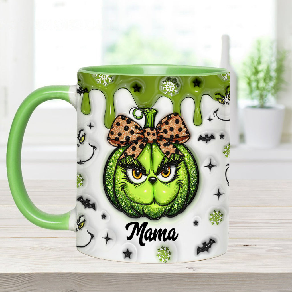 Personalized Grinchy Grandma Accent Mug Custom Name Gift Accent Mug GradoCreations