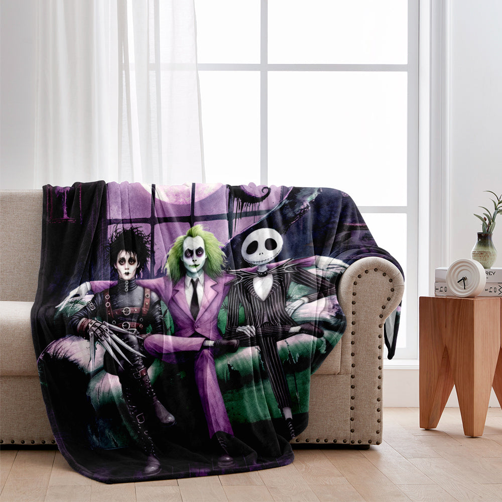 Personalized Cool Guys Blanket Soft Flannel Custom Name Gift for Halloween Blanket GradoCreations
