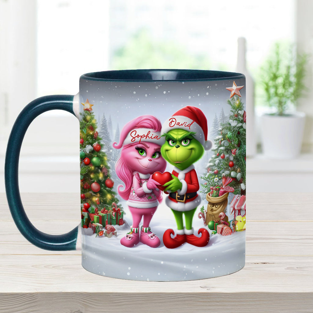 Personalized Merry Grinchmas Accent Mug Custom Name Gift for Christmas Accent Mug GradoCreations