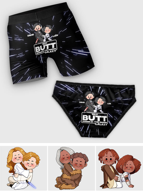 Personalized Best Butt in the Galaxy Women's Briefs & Men's Boxer Briefs Custom Name Gift Lace Border Women Briefs And Men’s Boxer Briefs GradoCreations