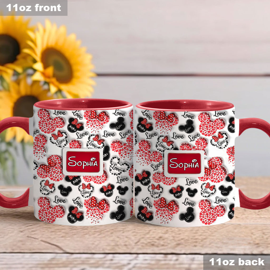 Personalized Mouse Accent Mug Custom Name Gift for Her Accent Mug GradoCreations