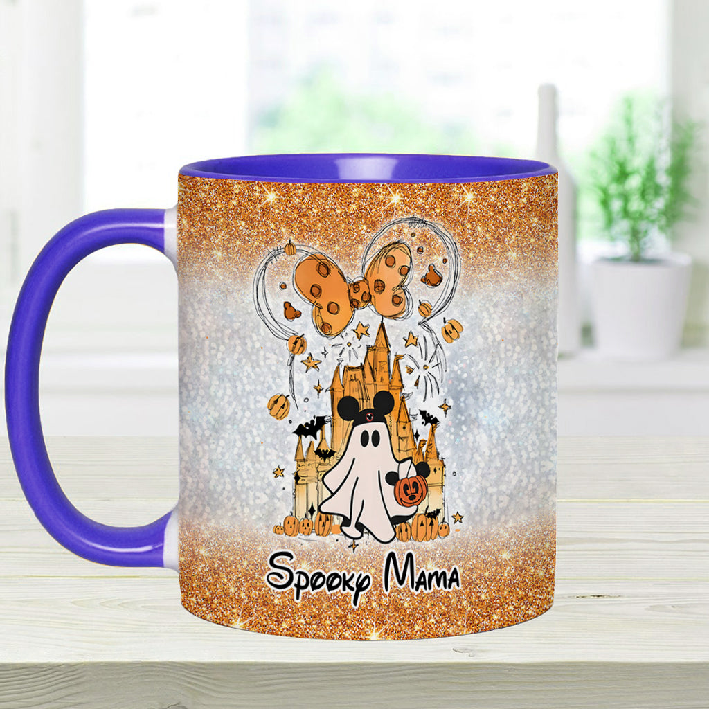 Personalized Spooky Mama Halloween Accent Mug Gift for Mom Accent Mug GradoCreations