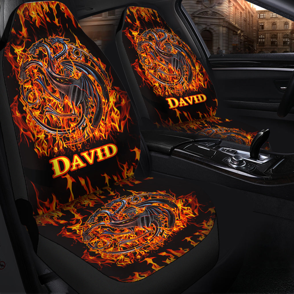 Personalized Fire Dragons Seat Covers Custom Name Gift for Car Seat Covers GradoCreations