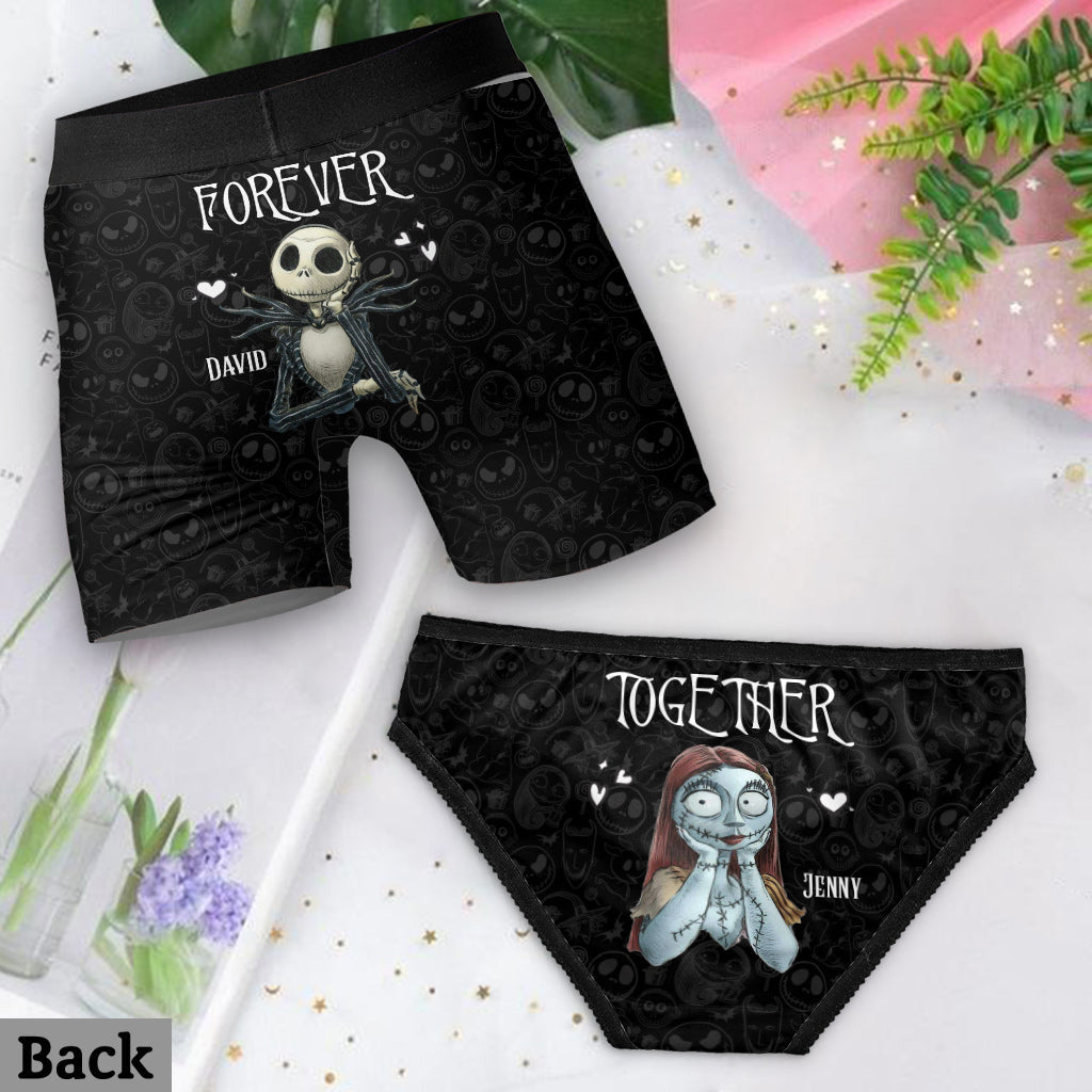 Personalized Lace Border Women Briefs & Men's Boxer Briefs Custom Name Gift for Couples Lace Border Women Briefs And Men’s Boxer Briefs GradoCreations