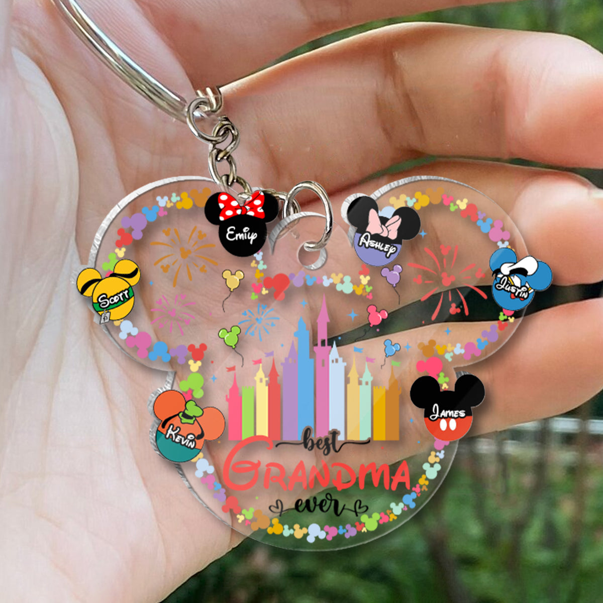 Personalized Best Grandma Ever Acrylic Keychain Gift One-sided Keychain GradoCreations