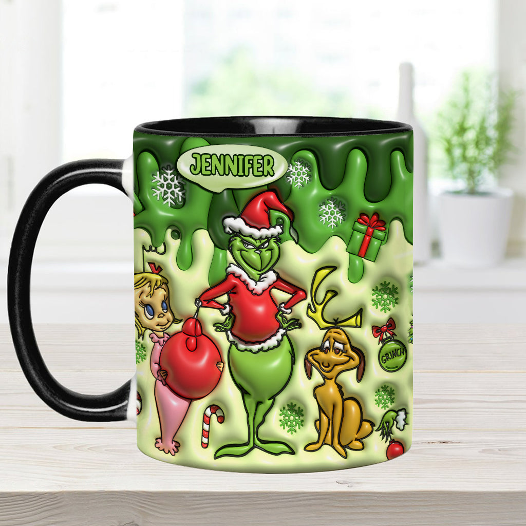 Personalized Grinch Accent Mug & Coaster Custom Name Gift Accent Mug GradoCreations