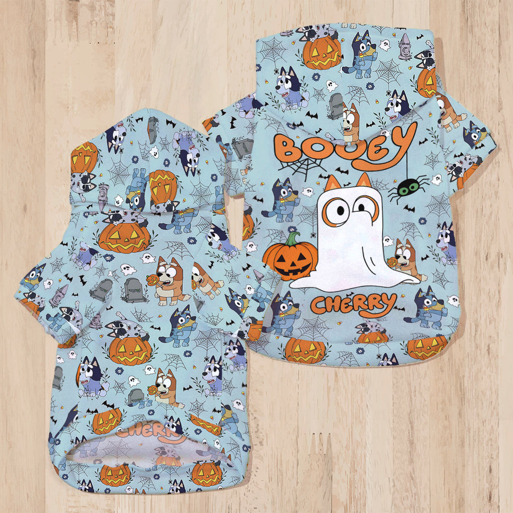 Personalized Halloween Dog Hoodie Cute Booey Design for Pets Pet Hoodie GradoCreations