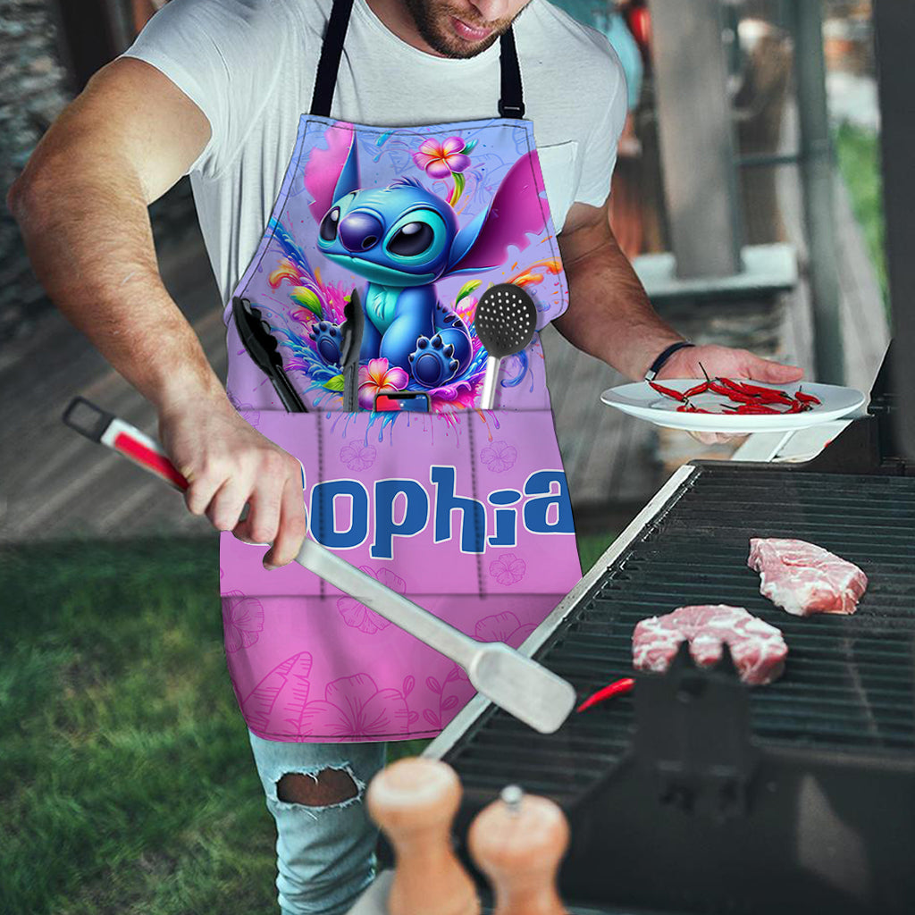 Personalized Colorful Ohana Apron with Custom Name Gift for Cooking Enthusiast Apron GradoCreations