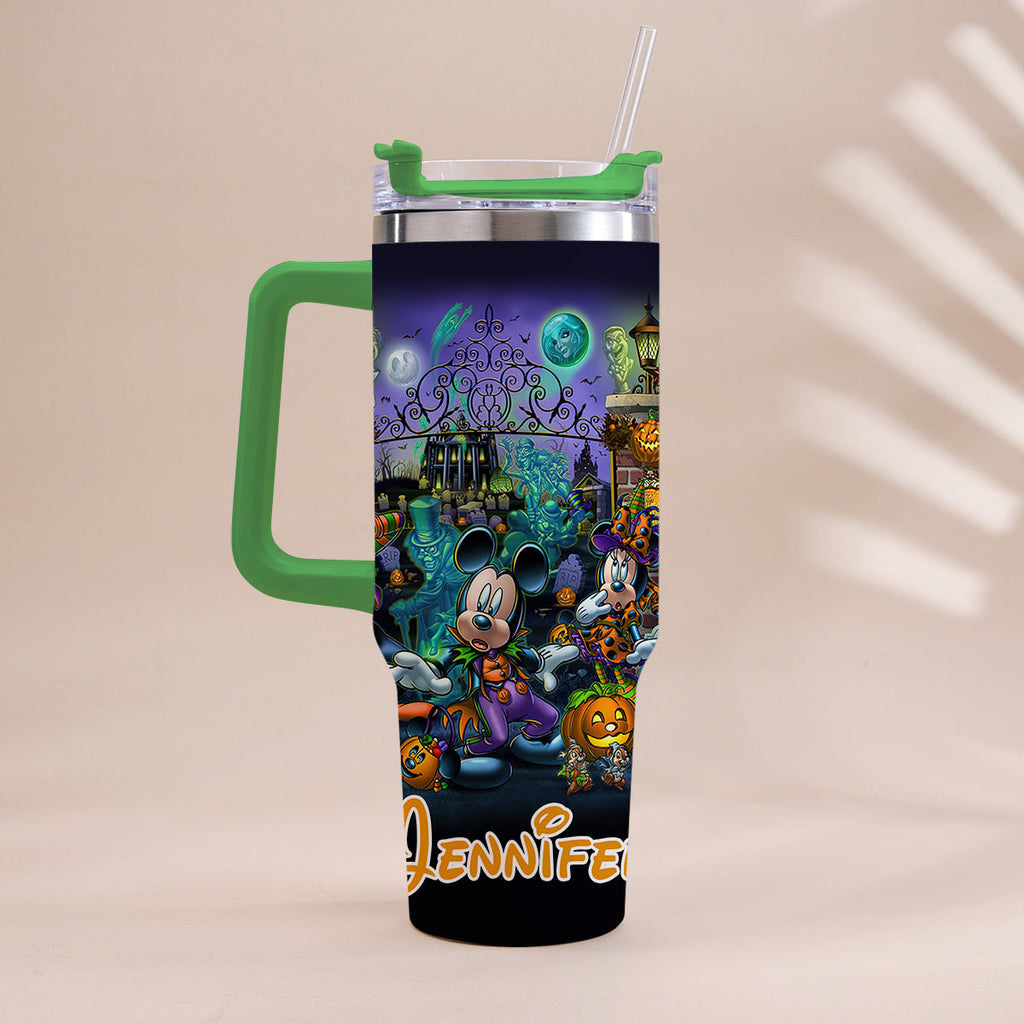 Personalized Halloween Tumbler with Handle for Drinks Tumbler With Handle GradoCreations