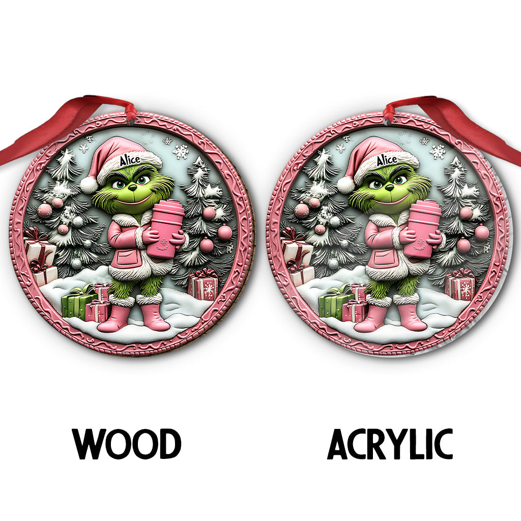 Personalized Grinch Christmas Ornament Custom Name Gift Ornament GradoCreations