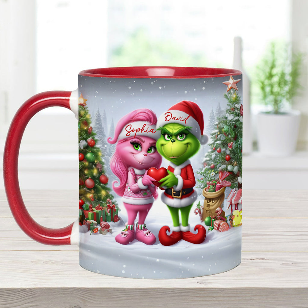 Personalized Merry Grinchmas Accent Mug Custom Name Gift for Christmas Accent Mug GradoCreations