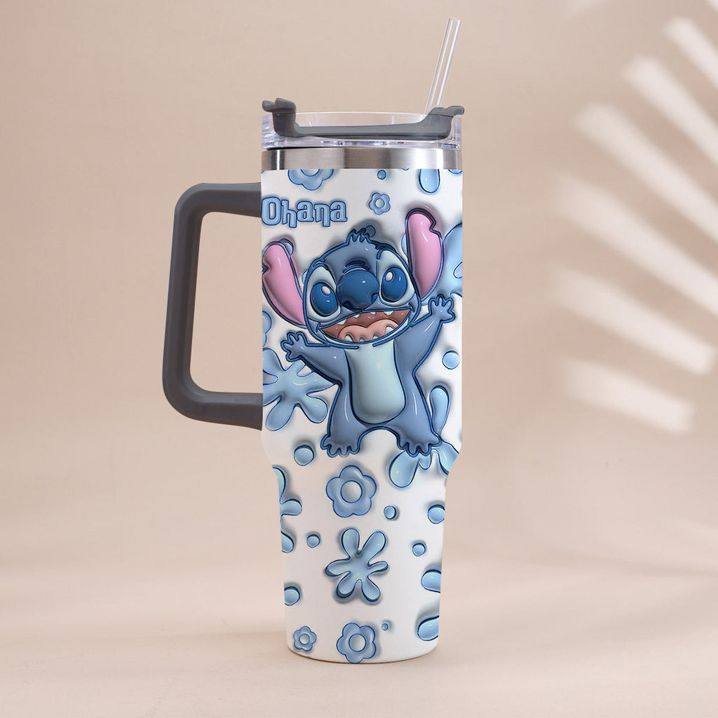 Personalized Ohana Tumbler with Handle Custom Design Gift Tumbler With Handle GradoCreations