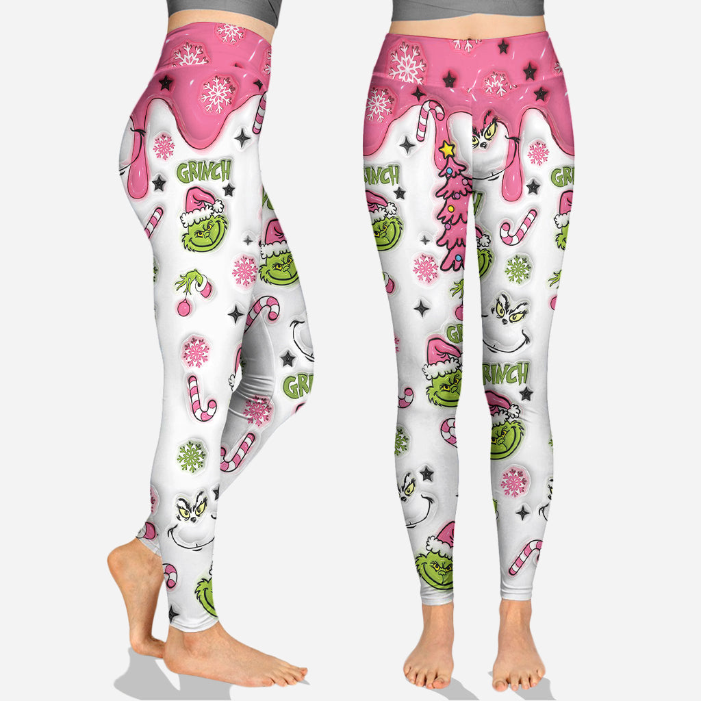 Personalized Grinchy Hoodie and Leggings Set for Christmas Gift Hoodie & Leggings GradoCreations