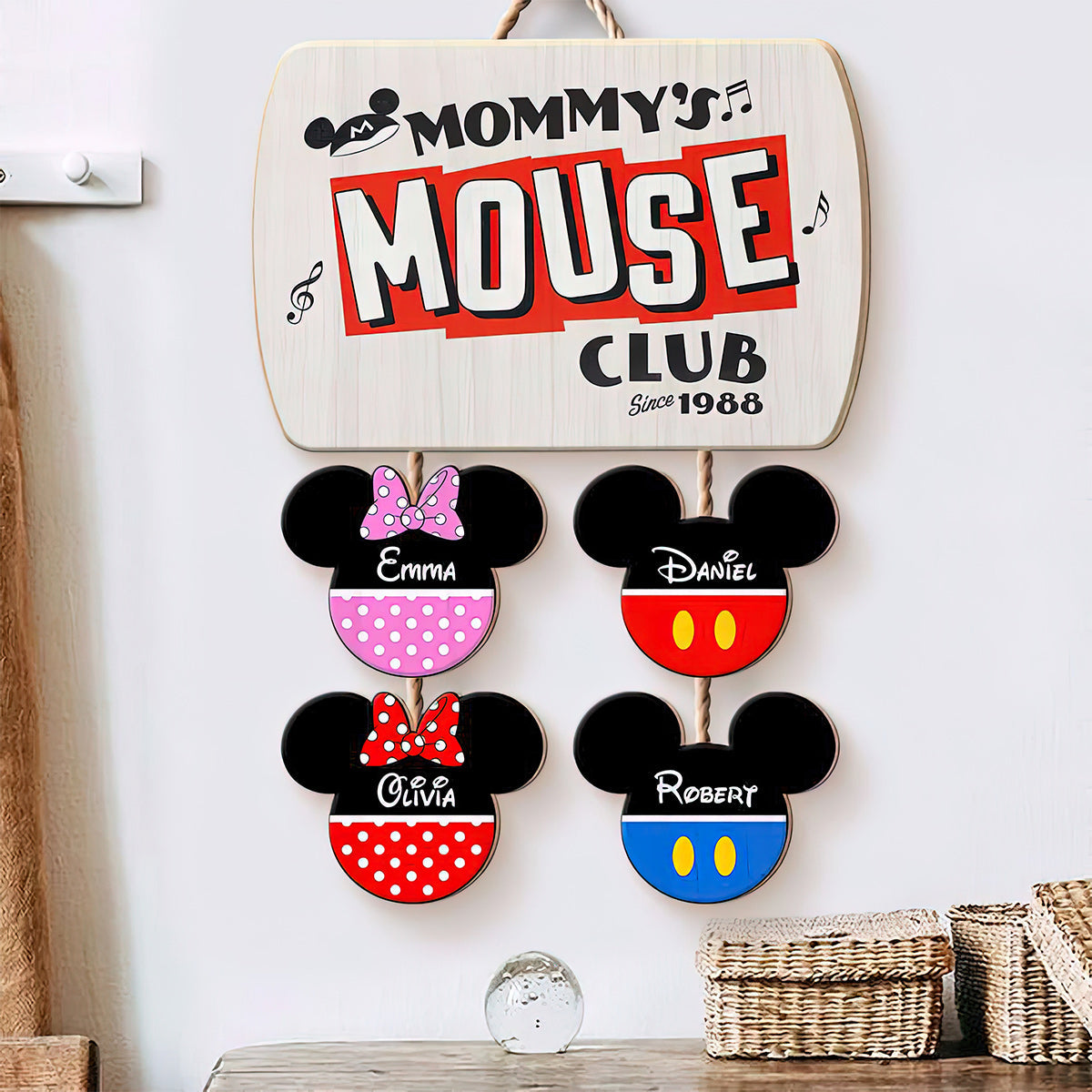 Personalized Mickey Mouse Pallet Wood Sign Custom Family Gift Pallet Wood Sign GradoCreations